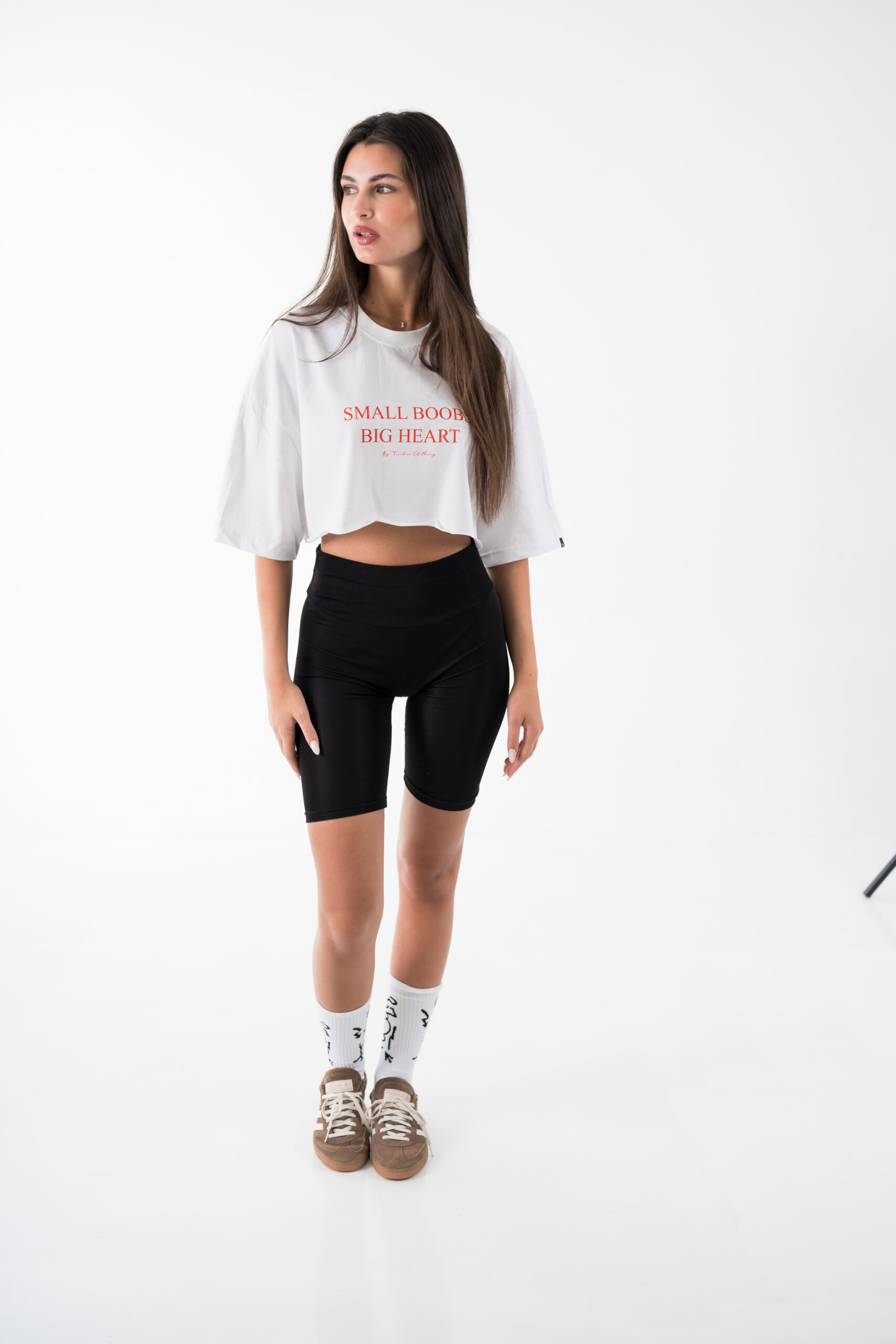 Small boobs big heart crop top