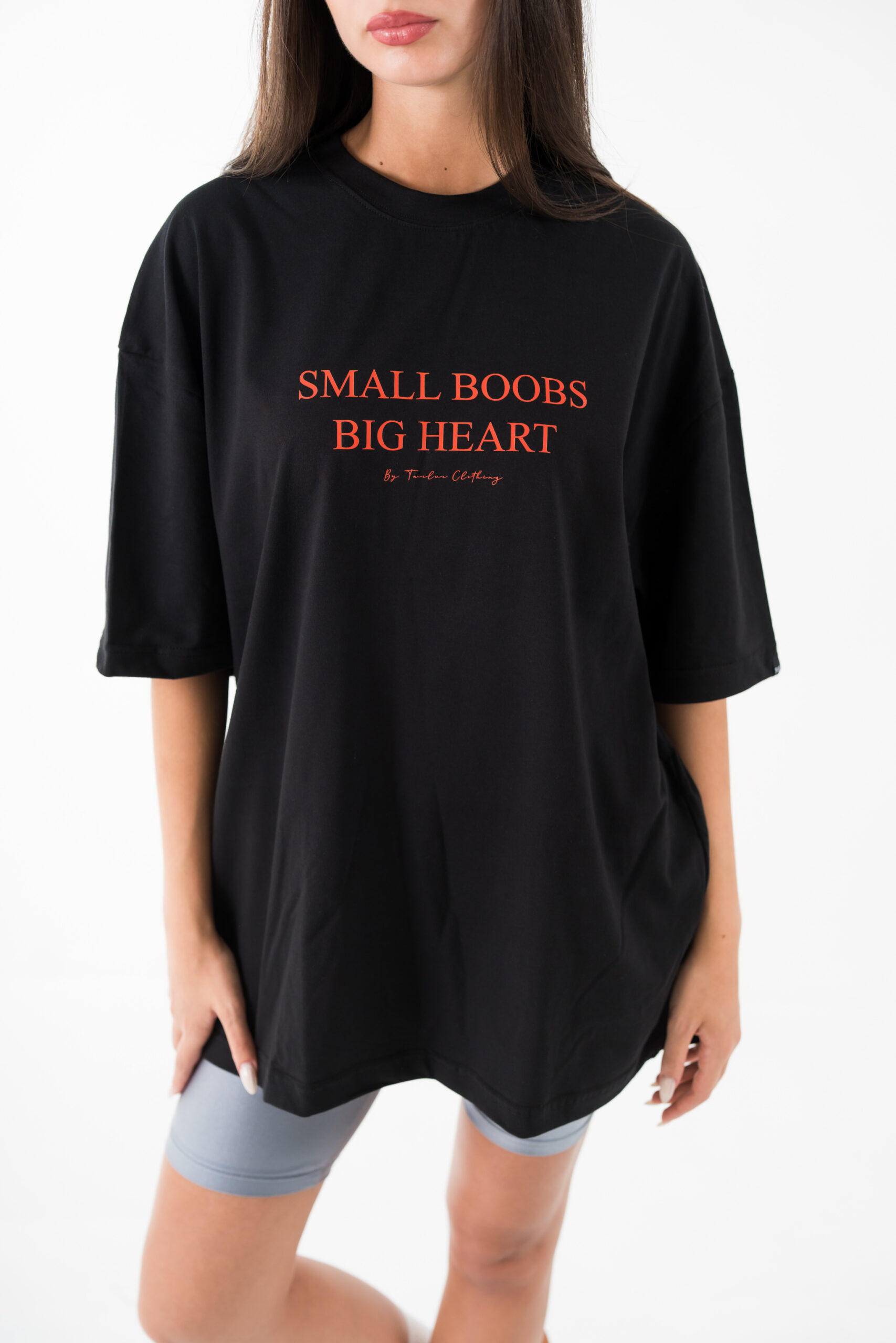 Small boobs big heart oversized tee