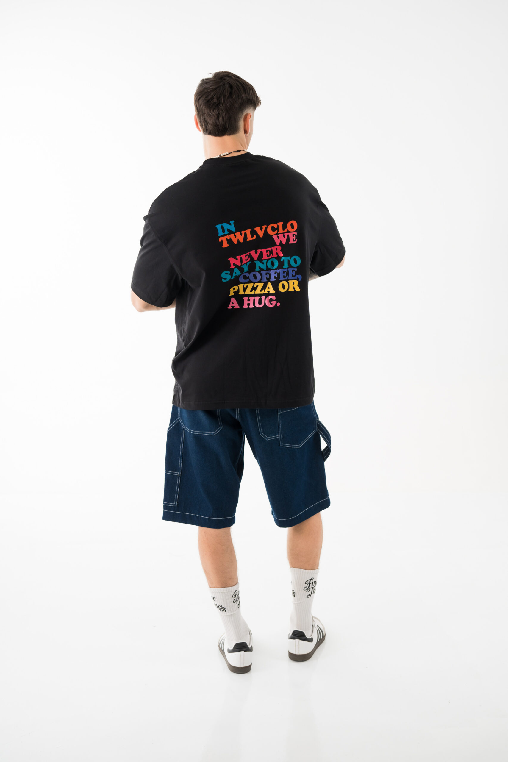 We never say no to pizza oversized tee