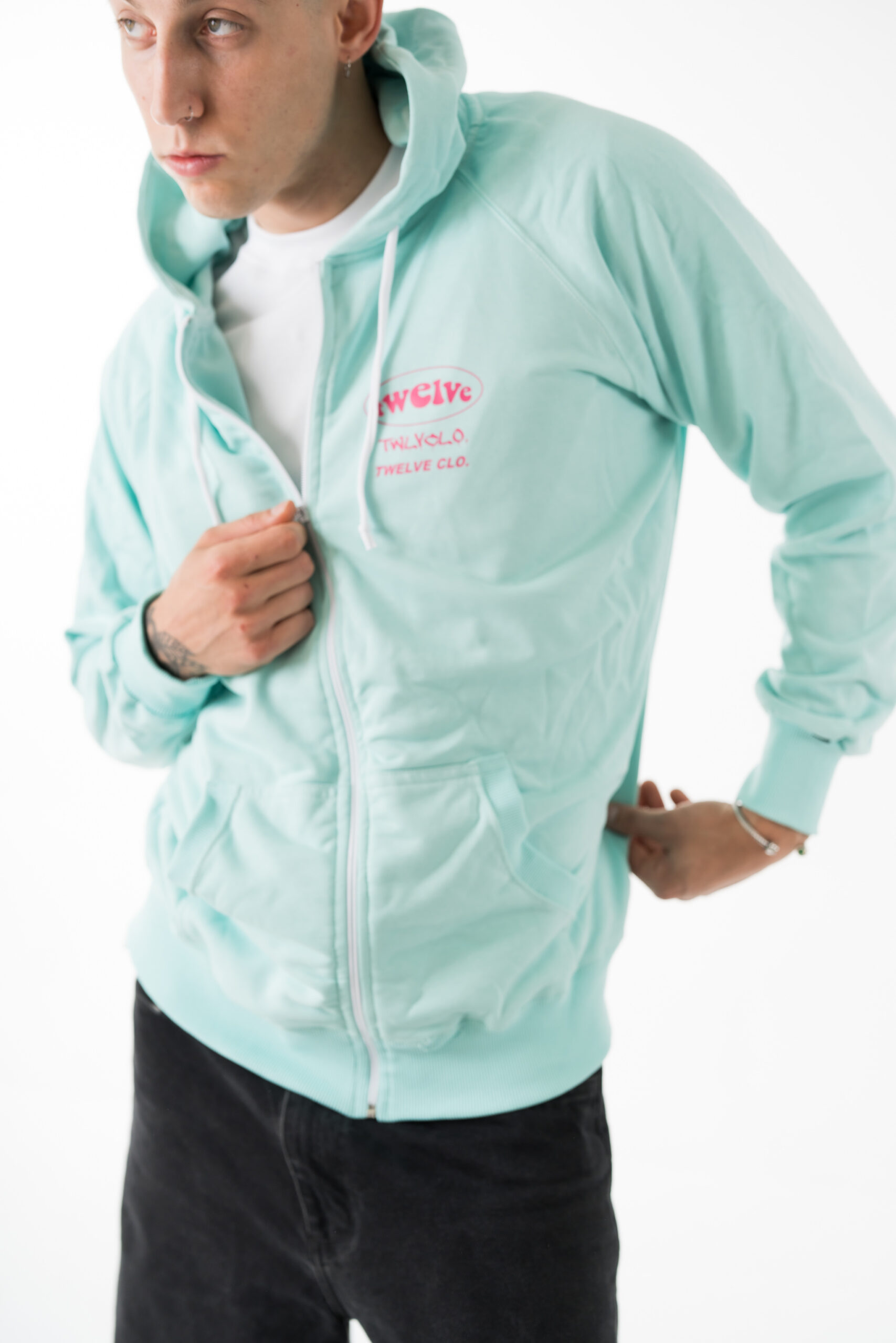 Triple logo anniversary zip
