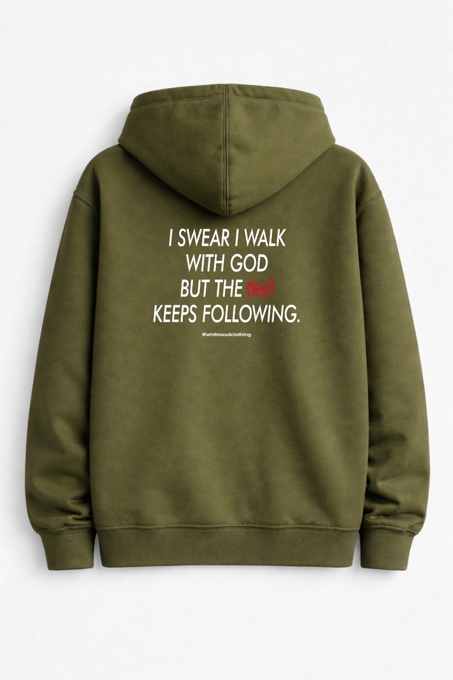 I swear i walk god but the devil keeps following Zip-up Hoodie