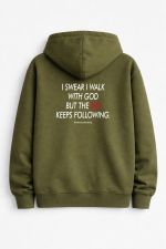 I swear i walk god but the devil keeps following Zip-up Hoodie